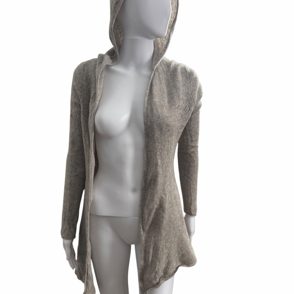 Max Studio Cashmere Cardigan Open Sweater in Gray M